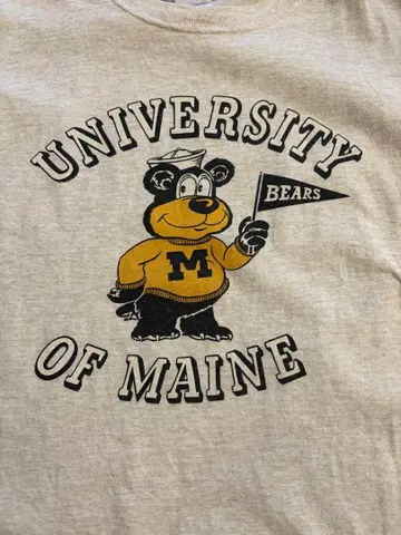 빈티지 메인 대학 베어스 티셔츠