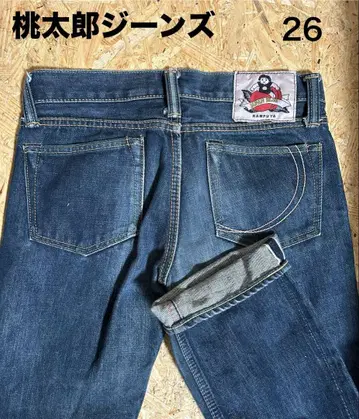 모모타로 청바지 천 패치 빨간 귀 26