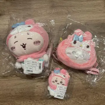 마이멜로디 헌책방 봉제 인형 마스코트 미니백 3개 세트