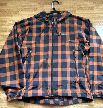 파타고니아 patagonia 남성용 XS 후드티 오렌지/블랙 체크