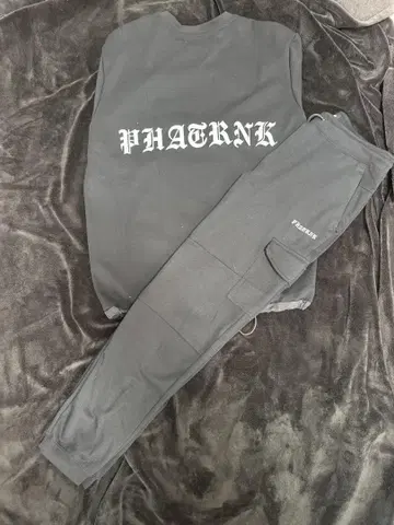 PHATRNK 다크 그레이 맨투맨 셋업