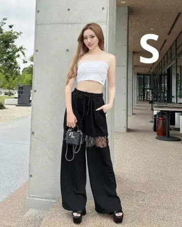 rady 레이스 라인 와이드 팬츠 블랙 S 사이즈 재고 2개