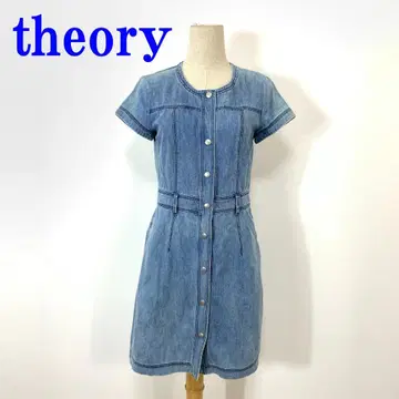 띠어리 반팔 데님 셔츠 원피스 면 100% 0 C3728