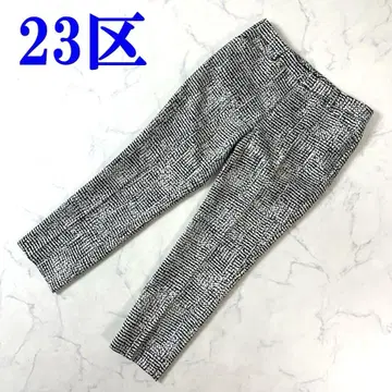23구 7부 기장 팬츠 슬랙스 블랙 화이트 코튼 30 C3739
