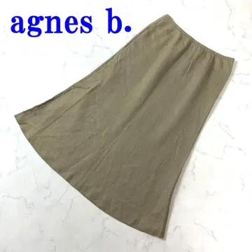에네스베 롱 스커트 브라운 브라운 린넨 100% 42 C3742