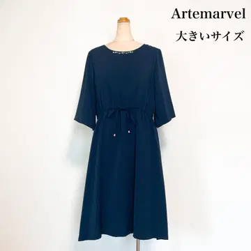 Artemariel 비쥬 원피스 네이비 빅 사이즈 세레모니
