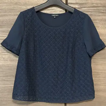 INDIVI 레이스 매치 쉬폰 블라우스 일본제