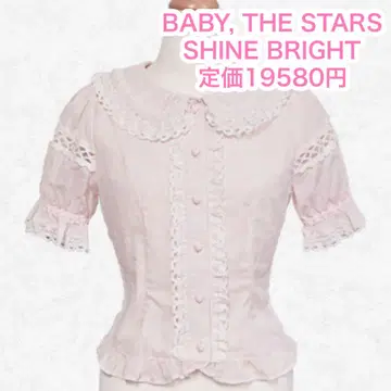 BABY, THE STARS SHINE 스노우 도트 블라우스 반팔 핑크