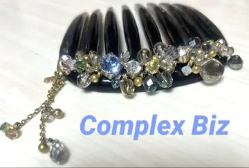 콤플렉스 비즈 비쥬가 달린 스와로브스키 헤어콤