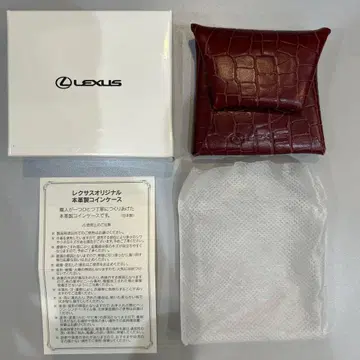 Lexus 천연 가죽 코인 케이스 와인 레드 미사용 새상품