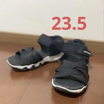 Skechers D'Lites 블랙 스포츠 샌들 23.5cm 블랙