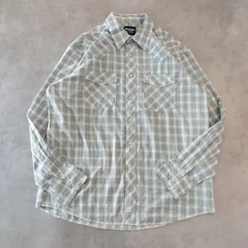 Wrangler 랭글러 체크 셔츠 구제 의류 XL 그린 화이트 15183