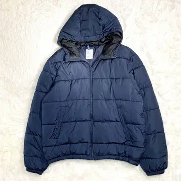 H&M DIVIDED 후드 부착 다운 자켓 네이비 XL