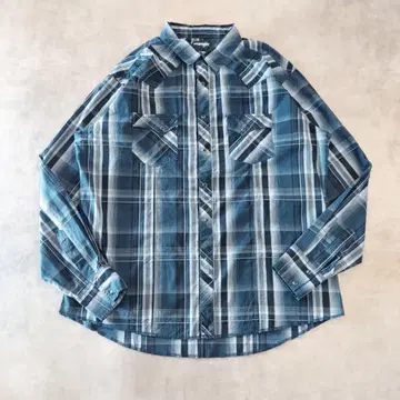 Wrangler 랭글러 체크 셔츠 90s 2XL 네이비 15182