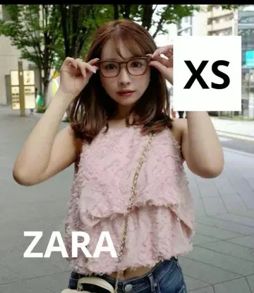 택 포함 새상품 ZARA 벌룬 쉐이프 상의 핑크 베이지 XS