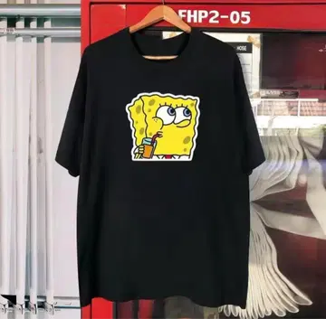 스펀지 봄 블랙 티셔츠 새상품