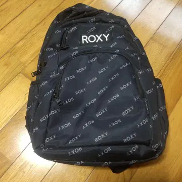 록시 로고 프린트 블랙 백팩