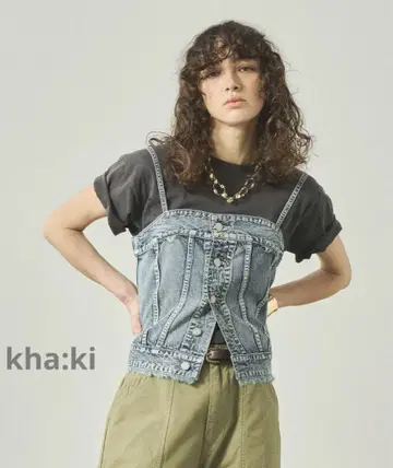 새상품 kha:ki 데님 뷔스티에 탑 DENIM