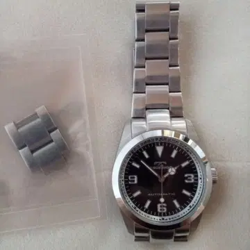 TECHNOS 자동 감기 손목시계 블랙