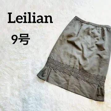 Leilian 레리안 [레이스 플레어 스커트] 나일론 종아리 기장 개더