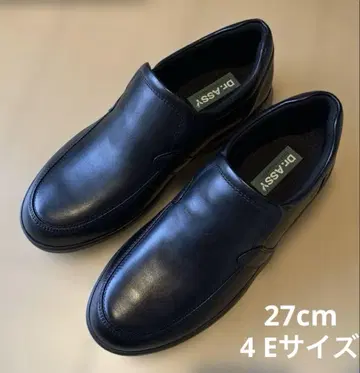 Dr. Passy 블랙 가죽 슬립온 슈즈 와이드 27cm 4E