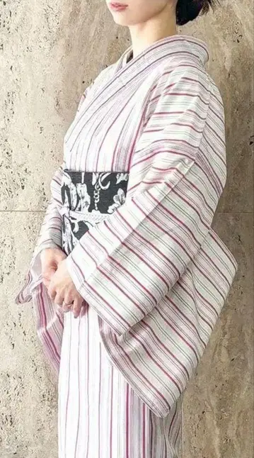 최고급 카루쿠로 면 명주 유카타