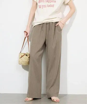 SLOBE IENA 피브릴 스트라이프 릴랙스 팬츠