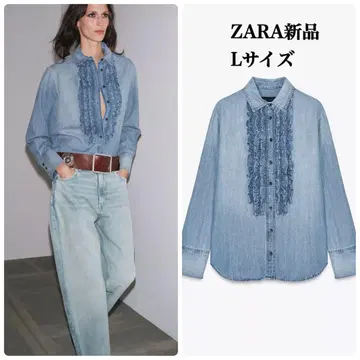 완판템 자라 ZW 컬렉션 데님 셔츠 L 택 포함 새상품