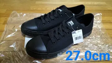 택 포함 미사용 새상품 스니커즈 올 블랙 컨버스풍 27.0cm