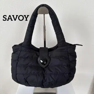 SAVOY 퀼팅 핸드백 블랙