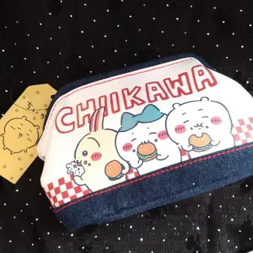 미사용 새상품! 치이카와 데님 파우치 와이어 포함 햄버거