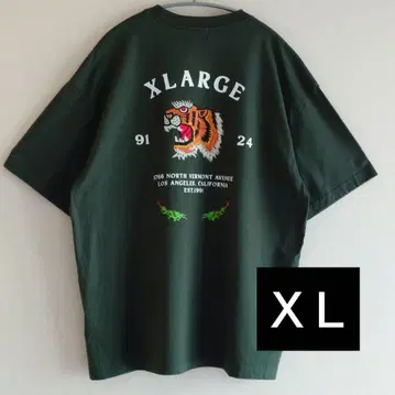 XLARGE / TIGER 다크 그린 s/s 티셔츠 XL 사이즈