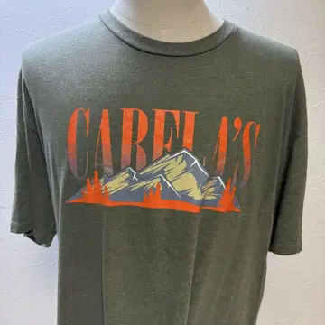 Cabela's 마운틴 프린트 티셔츠 2XL 그린 계열 i-136