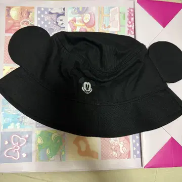 미키 마우스 귀가 달린 버킷 햇 블랙
