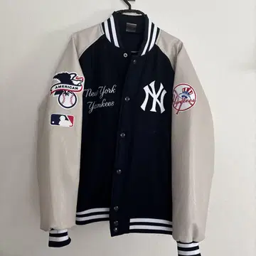 New York Yankees 바시티 자켓 M 네이비/그레이