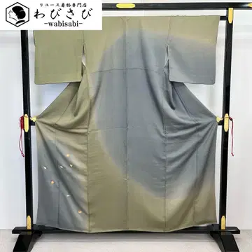 부착 꽃과 풀 자수 패턴, 그라데이션, 브라운 크레이프 원단 K-4071