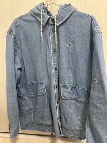 TOMMY JEANS 후드 부착 데님 자켓 XL