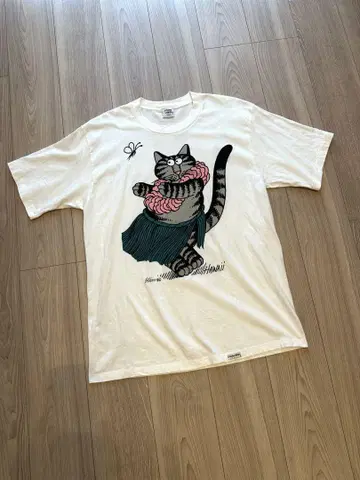 USA제 Crazy Shirt 훌라 댄스 캣티 캣티 티셔츠 L 화이트