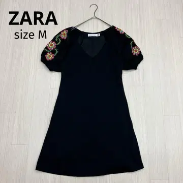 ZARA 자라 보헤미안 자수 볼륨 슬리브 원피스 M