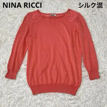 NINA 니나리치 니트 코튼 30% 실크 70% 컷 레이스 꽃무늬