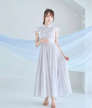 로제뮤즈 pleats floral print dress 그레이
