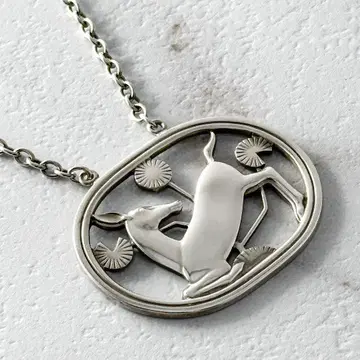 GEORG JENSEN 95 목걸이 롱 체인 사슴 실버
