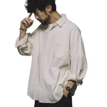 HINSON 롱 슬리브 셔츠 주름 가공 릴랙스 핏 2025ss
