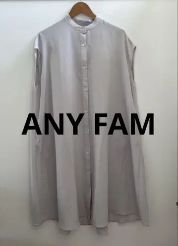ANY FAM 롱 원피스  느긋한 밴드 카라  세탁 가능