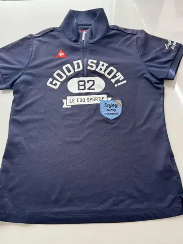 LE COQ SPORTIF 네이비 하프 지퍼 셔츠
