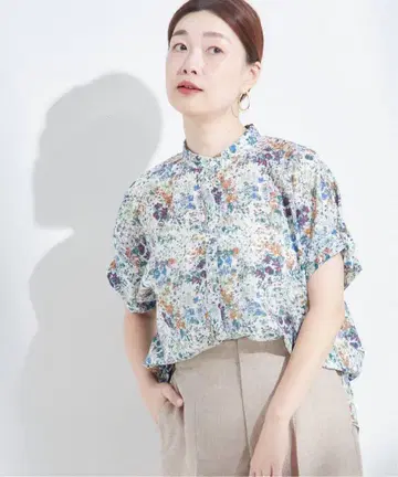 저널 스탠다드 레자지 DEVEAUX/도트 턱 슬리브 셔츠