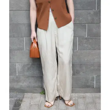 B.C STOCK 손세탁 가능 / 셀룰로오스 와이드 팬츠 (베이지 A)