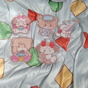 곰 캐릭터 아크릴 키링 5개 세트