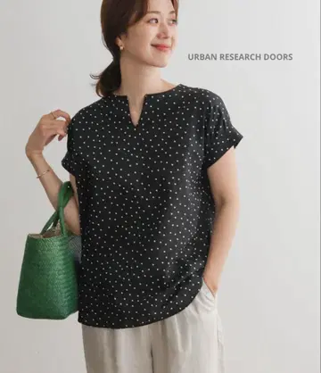 URBAN RESEARCH DOORS 린넨 코튼 패턴 스키퍼 튜닉 M