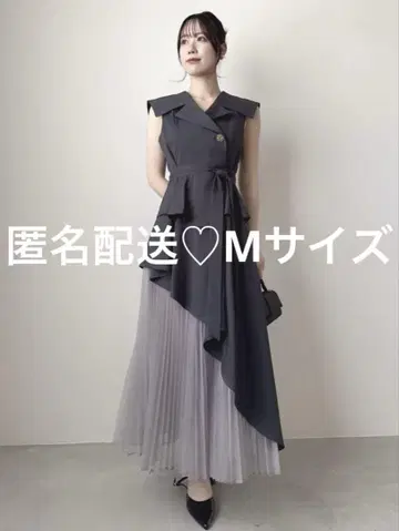 아지메 플리츠 트렌치 원피스